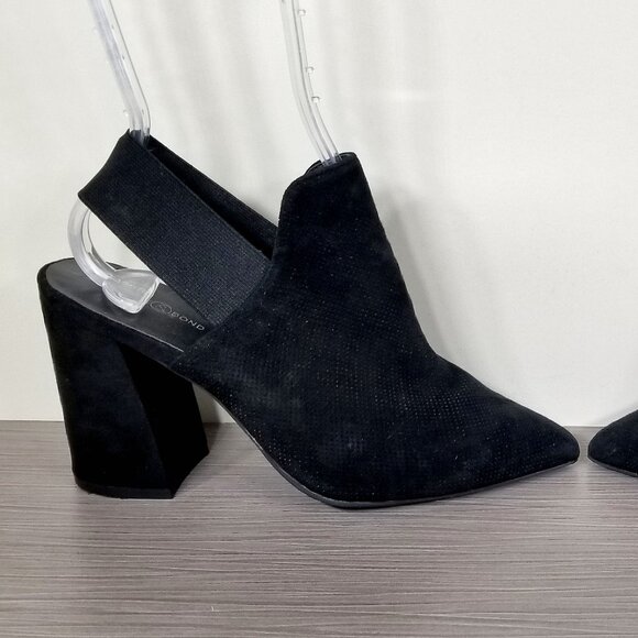 Treasure & Bond Singback Block Heel Booties, Perforated Black Suede, Size 6.5 - Picture 5 of 11